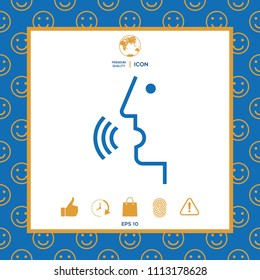 Voice control, person talking - icon