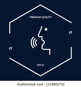 Voice control, person talking - icon