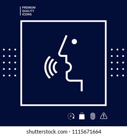 Voice control, person talking - icon