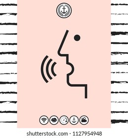 Voice control, person talking - icon