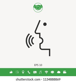 Voice control, person talking - icon