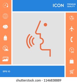 Voice control, person talking - icon