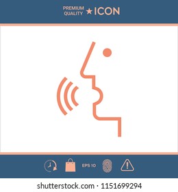 Voice control, person talking - icon
