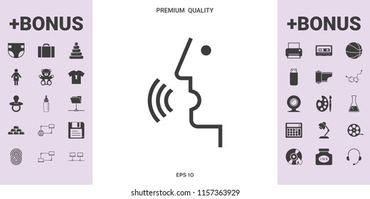 Voice control, person talking - icon - graphic elements for your design
