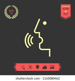 Voice control, person talking - icon