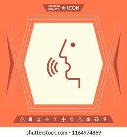Voice control, person talking - icon
