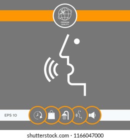 Voice control, person talking - icon