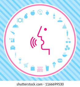 Voice control, person talking - icon