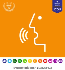 Voice control, person talking - icon