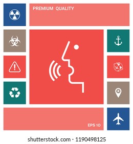 Voice control, person talking - icon