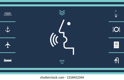 Voice control, person talking - icon. Graphic elements for your design