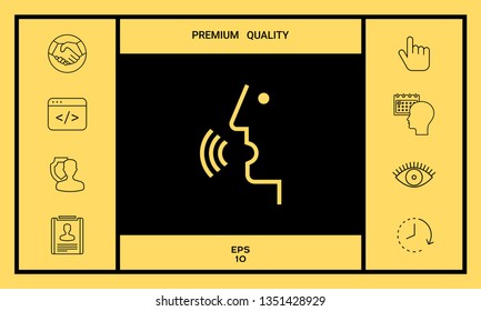 Voice control, person talking - icon. Graphic elements for your design