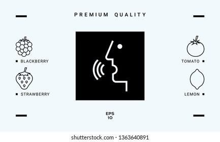 Voice control, person talking - icon. Graphic elements for your design