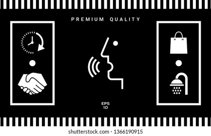 Voice control, person talking - icon. Graphic elements for your design