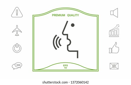 Voice control, person talking - icon. Graphic elements for your design
