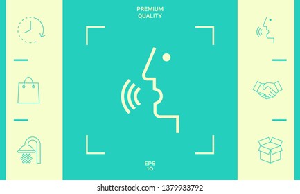 Voice control, person talking - icon. Graphic elements for your design