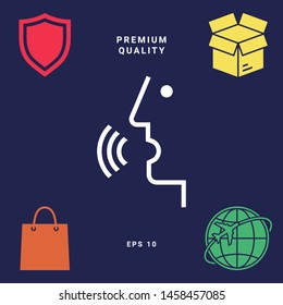Voice control, person talking - icon. Graphic elements for your design