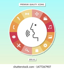 Voice control, person talking - icon. Graphic elements for your design