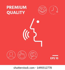 Voice control, person talking - icon. Graphic elements for your design