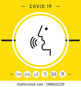 Control de voz, persona hablando - icono. Elementos gráficos para el diseño