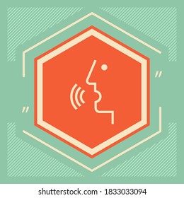 Control de voz, persona hablando - icono. Elementos gráficos para su diseño