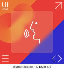 Control de voz, persona hablando - icono, Elementos para su diseño