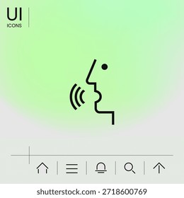Control de voz, persona hablando - icono, Elementos para su diseño