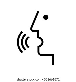 Voice Control, Person Talking - Icon