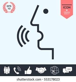 Voice Control, Person Talking - Icon