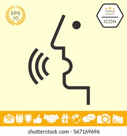 Voice Control, Person Talking - Icon