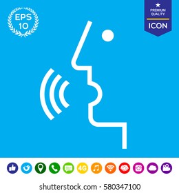 Voice Control, Person Talking - Icon