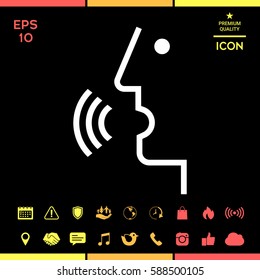 Voice control, person talking - icon