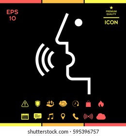 Voice control, person talking - icon