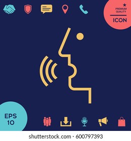 Voice control, person talking - icon