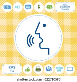 Voice control, person talking - icon