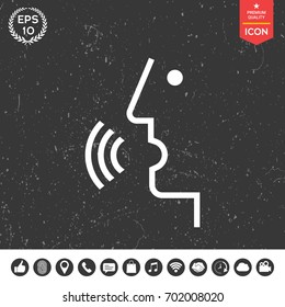 Voice control, person talking - icon