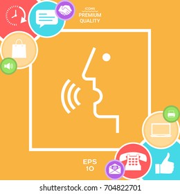Voice control, person talking - icon