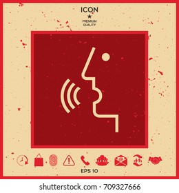 Voice control, person talking - icon