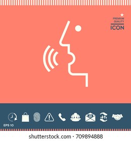 Voice control, person talking - icon