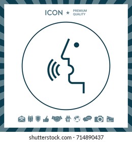 Voice control, person talking - icon
