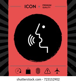 Voice control, person talking - icon