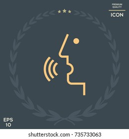 Voice control, person talking - icon