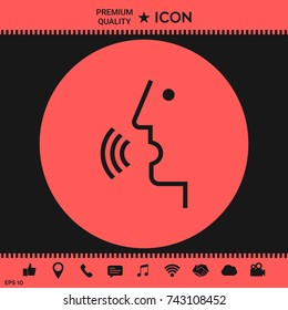 Voice control, person talking - icon