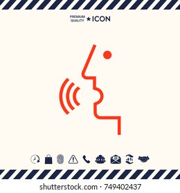 Voice control, person talking - icon