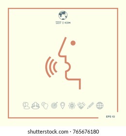 Voice control, person talking - icon