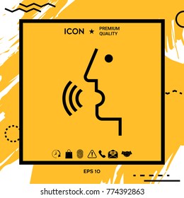 Voice control, person talking - icon
