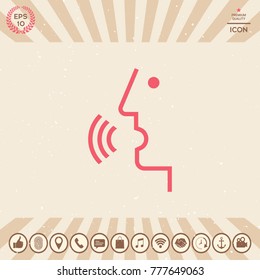 Voice control, person talking - icon