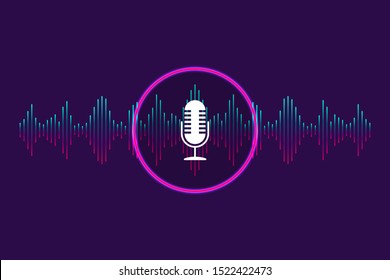 Voice control, recognition voice background. Digital soundwave, voice assistant for music, app, electronics technology background. Assistant conversation sound tech. Authentication sound wave. vector
