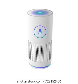 Voice Control User Interface Smart Speaker Vector Illustration