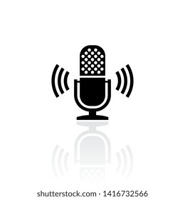 Voice control vector icon isolated on white background